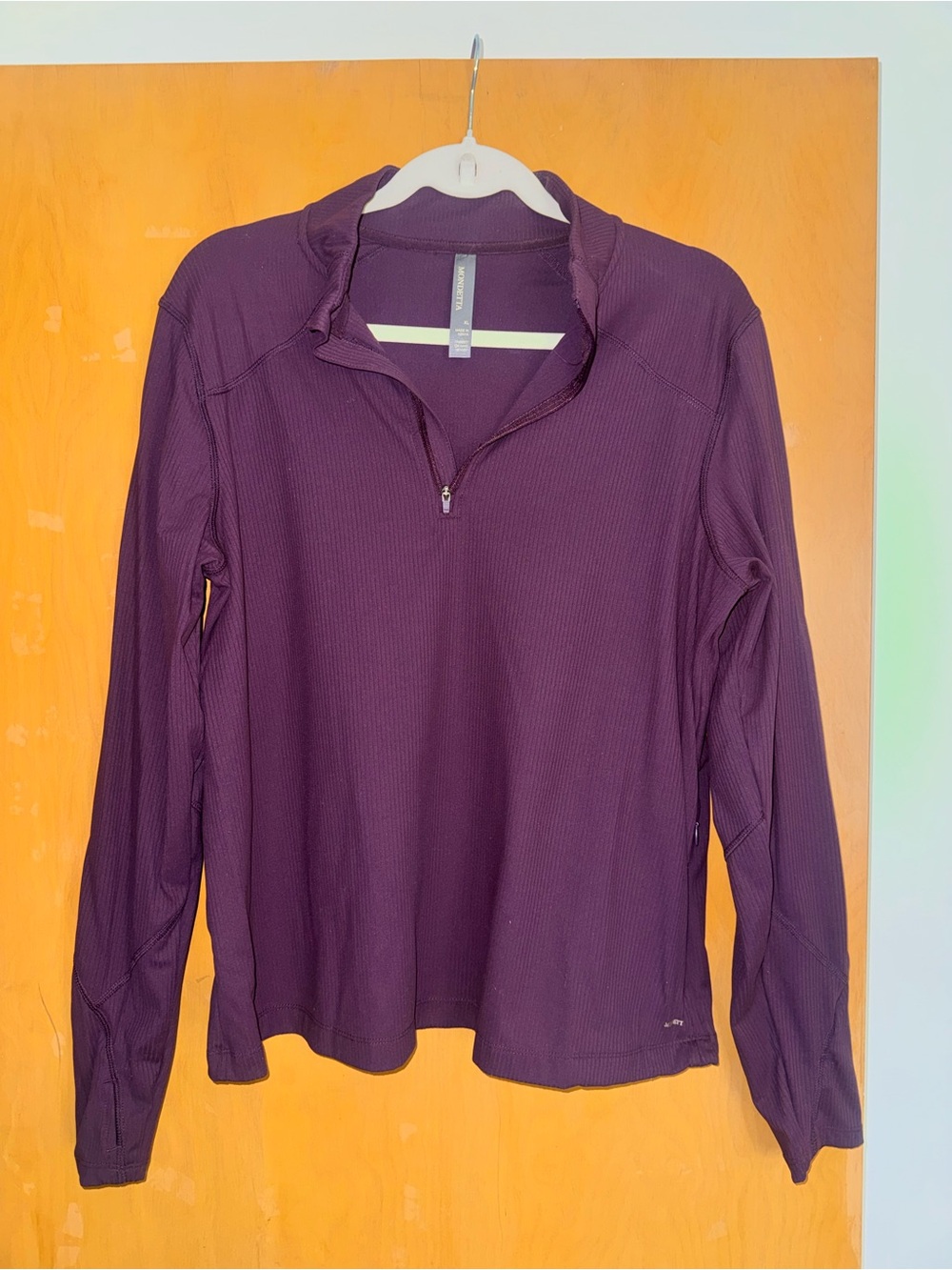 Half-Zip Long Sleeve Top in Deep Plum